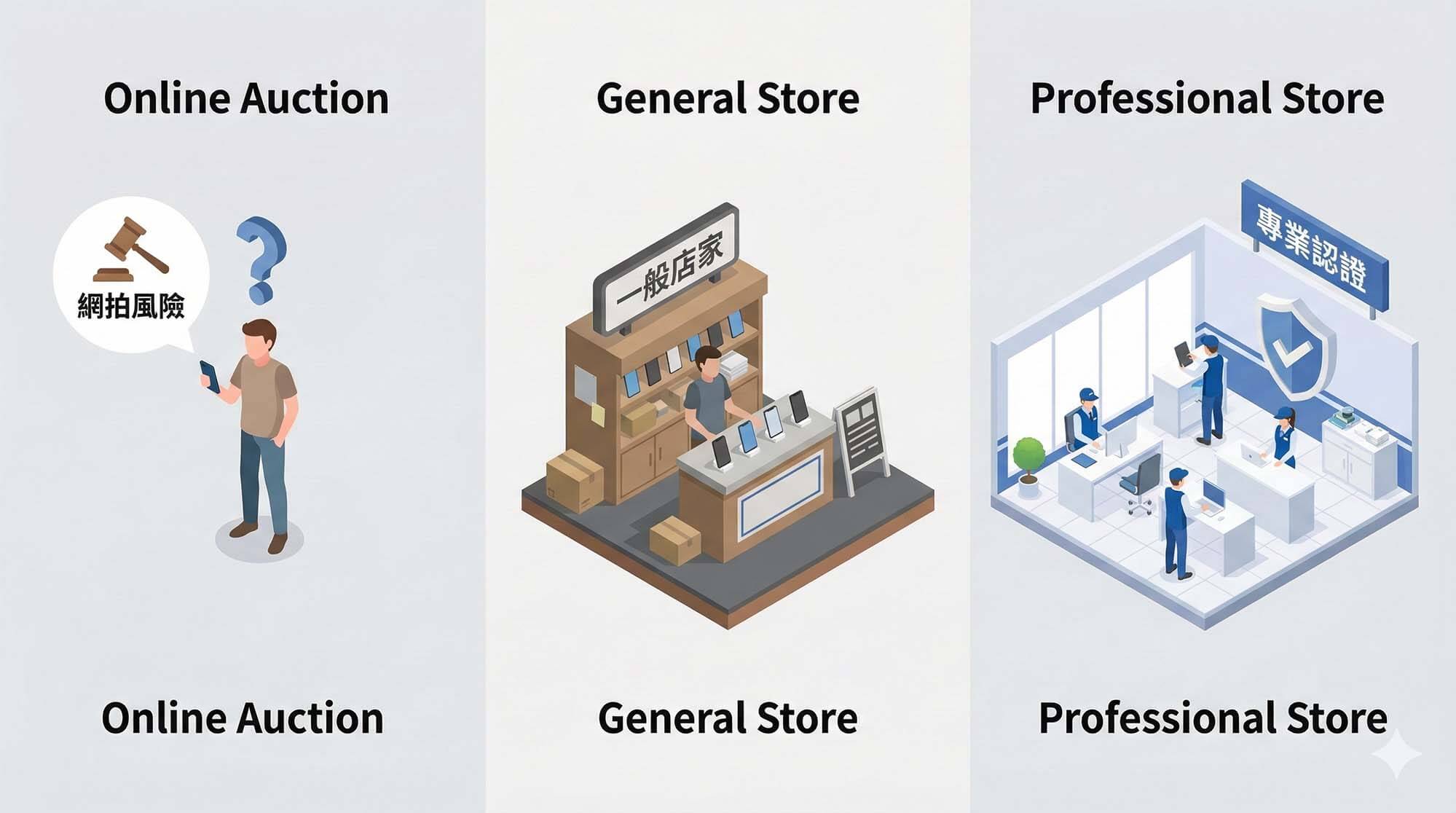 二手手機回收管道比較表網拍vs通訊行vs專業店